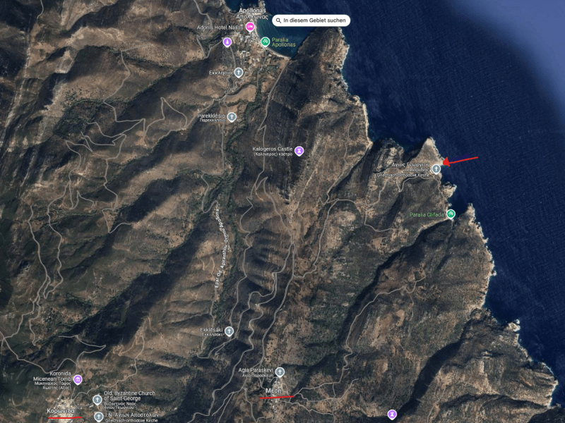 Naxos excursion ideas – North-East interior part – Mesi – Koronida – Agios Georgios beach and Glyfada beach