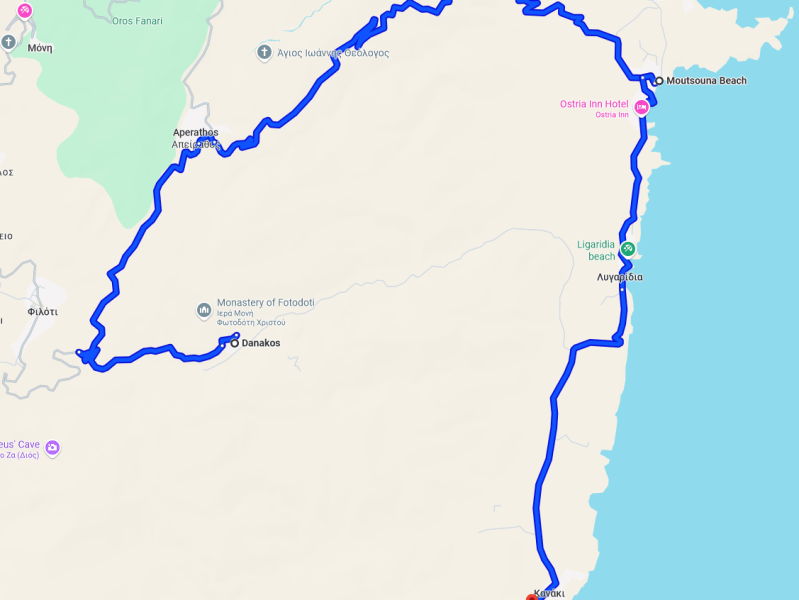 Naxos excursion ideas – East interior and coast part – Danakos, Apeiranthos, Moutsouna beach and east coast